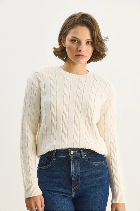 Pullover mit Haarzopf-Muster - Image 4