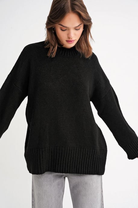 Übergroßer Rippstrickpullover mit Rundhalsausschnitt - Image 4