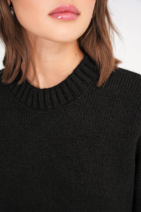 Übergroßer Rippstrickpullover mit Rundhalsausschnitt - Image 6