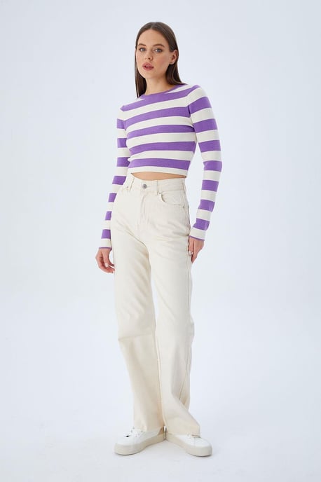 Gestreifter Strickpullover - Image 4