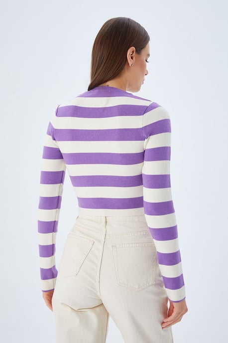 Gestreifter Strickpullover - Image 6
