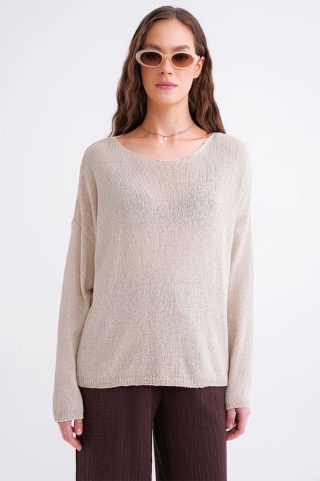 Übergroßer Bootsausschnitt-Strickpullover - Image 5