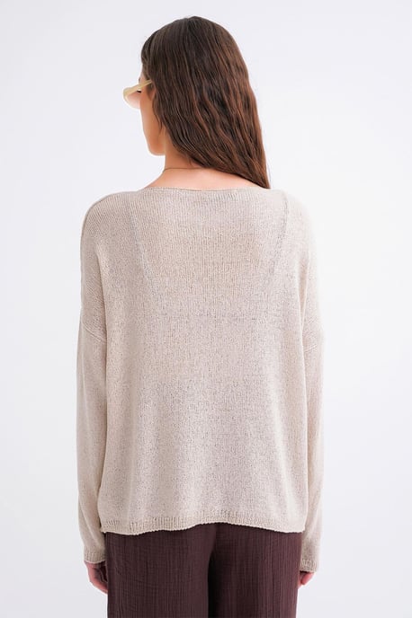 Übergroßer Bootsausschnitt-Strickpullover - Image 6