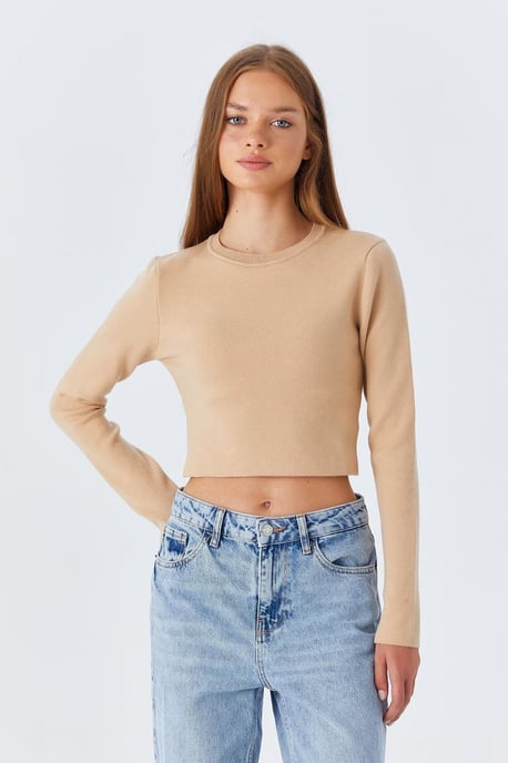 Langarm Basic Crop Stricktop - Image 2