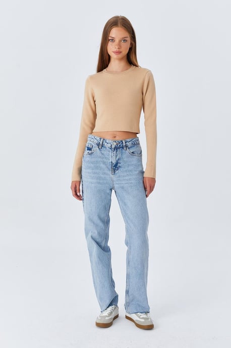 Langarm Basic Crop Stricktop - Image 5