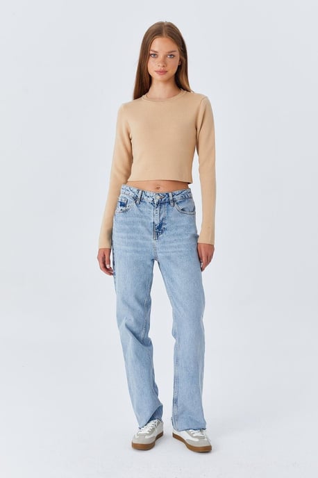 Langarm Basic Crop Stricktop - Image 6