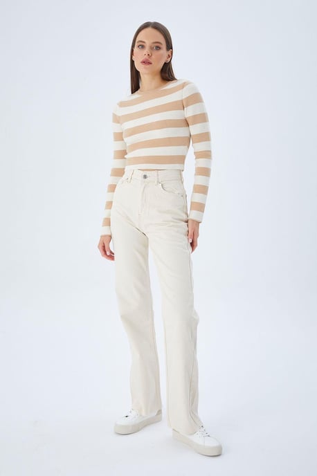 Gestreifter Strickpullover - Image 3