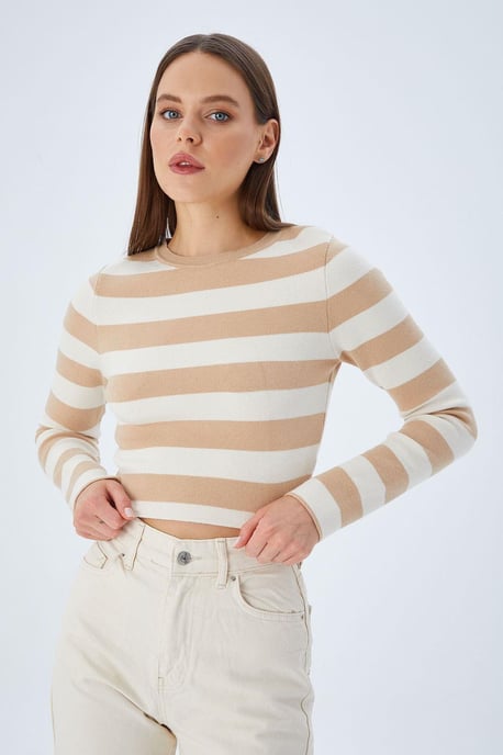 Gestreifter Strickpullover - Image 5
