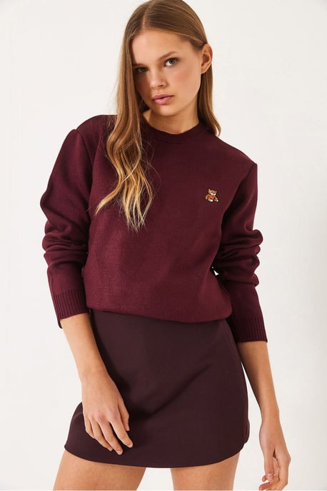Bestickter Rundhalsausschnitt-Pullover - Image 2