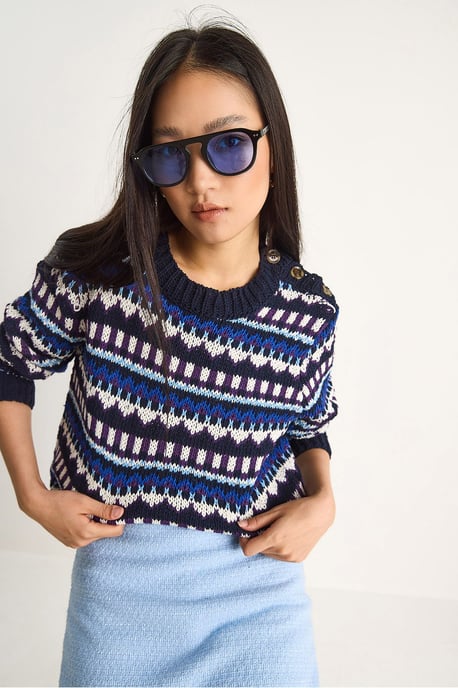 Ethnisch gemusterter Strickpullover - Image 3