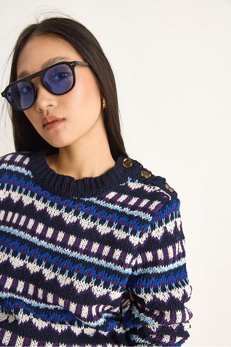 Ethnisch gemusterter Strickpullover - Image 5