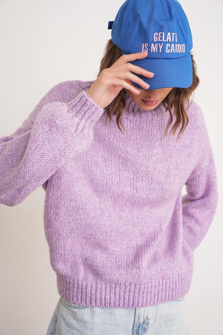 Lässiger Schnitt Rundhals Dickstrickpullover - Image 3