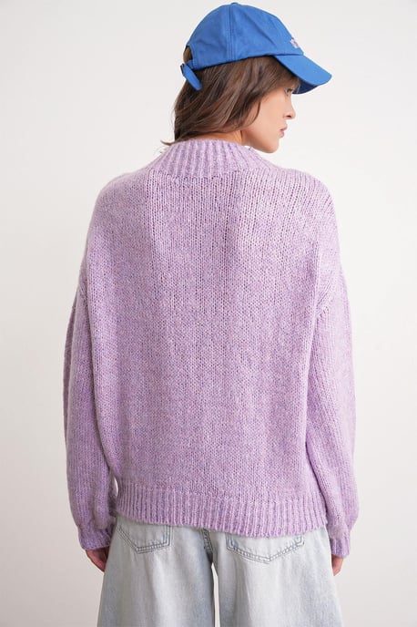 Lässiger Schnitt Rundhals Dickstrickpullover - Image 6
