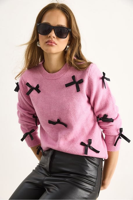 Pullover mit Schleifen-Details und Rundhalsausschnitt - Image 2