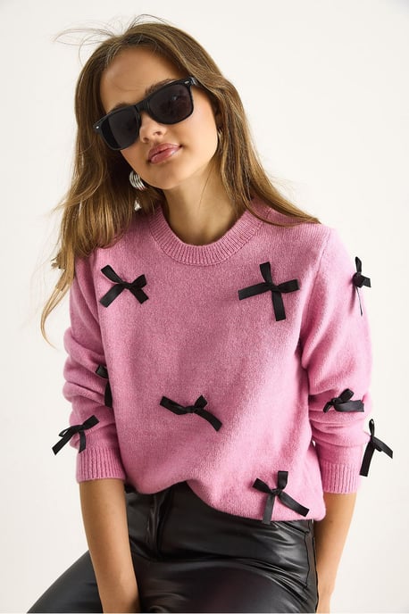 Pullover mit Schleifen-Details und Rundhalsausschnitt - Image 3