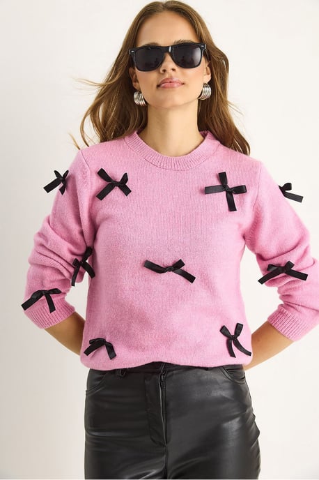 Pullover mit Schleifen-Details und Rundhalsausschnitt - Image 5