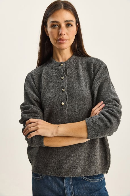 Knopfkragen Strickpullover - Image 1