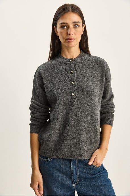 Knopfkragen Strickpullover - Image 2