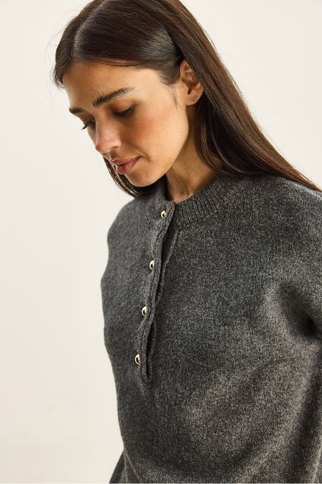 Knopfkragen Strickpullover - Image 5