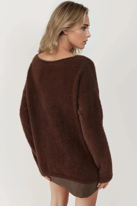 Weicher Texturierter Bootsausschnitt Strickpullover - Image 3