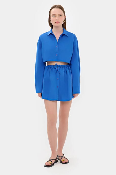 Lockere Ärmel Oversized Crop Shirt - Image 2