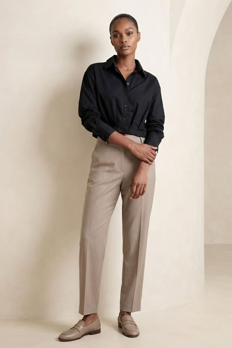 Lässiges Button-Up Crop-Shirt - Image 2