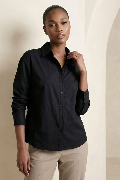 Lässiges Button-Up Crop-Shirt - Image 6