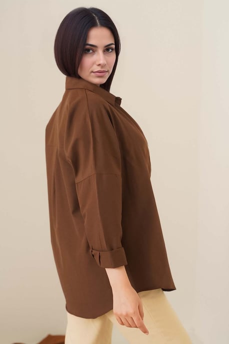 Relaxed Fit Popeline-Shirt mit Knopfverschluss - Image 3
