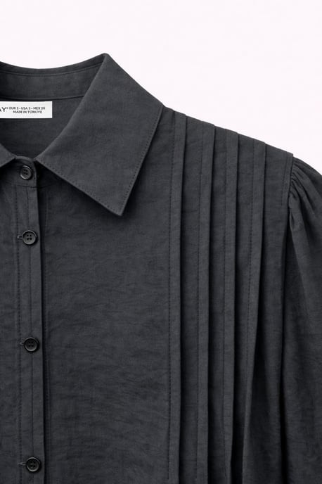 Strukturierte Ripp Longsleeve Hemd mit Knopfleiste - Image 2