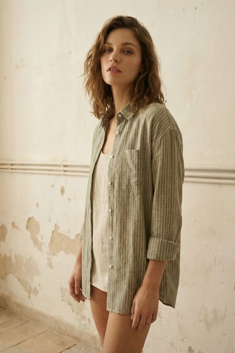 Übergroßes gestreiftes Button-Up Hemd - Image 3