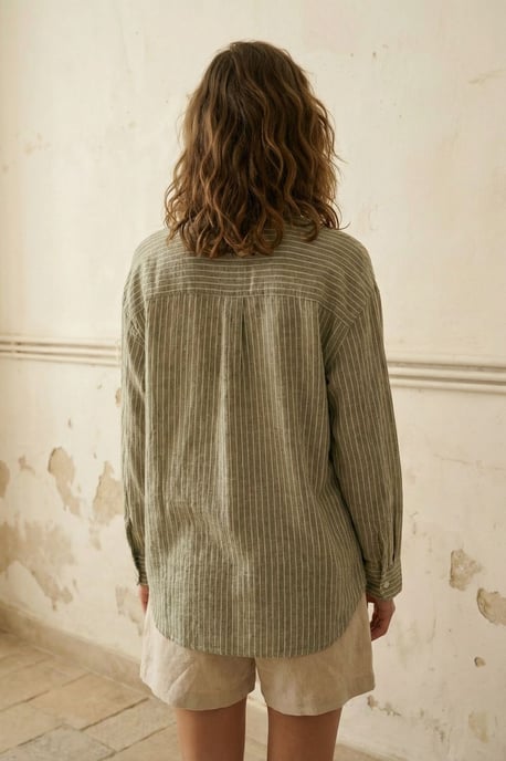 Übergroßes gestreiftes Button-Up Hemd - Image 4