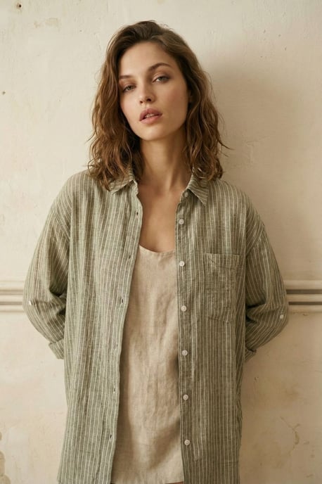 Übergroßes gestreiftes Button-Up Hemd - Image 6