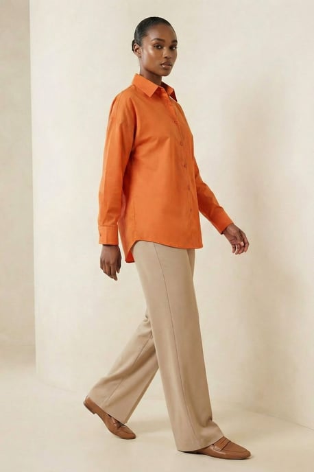 Übergroße Langarm-Popeline-Bluse mit Knopfverschluss - Image 6