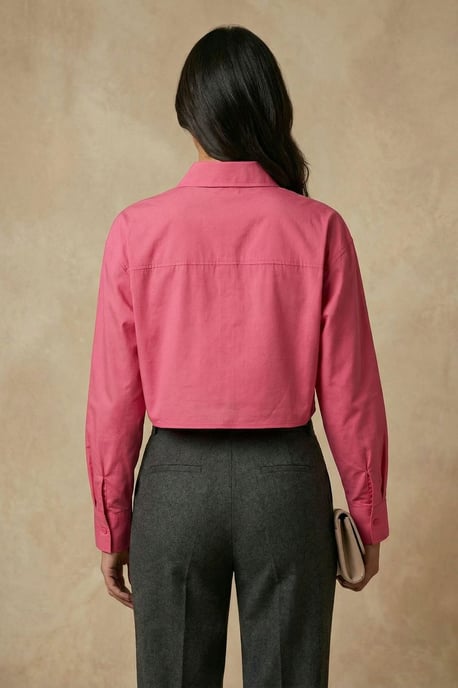 Gekürzte Knopfleistenbluse mit Tasche - Image 4