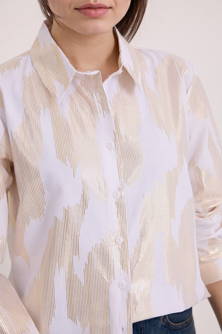 Übergroßes gestreiftes Button-Up Hemd - Image 4