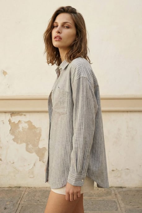 Übergroßes gestreiftes Button-Up Hemd - Image 2