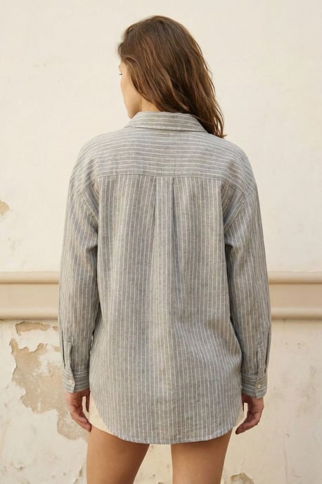 Übergroßes gestreiftes Button-Up Hemd - Image 3