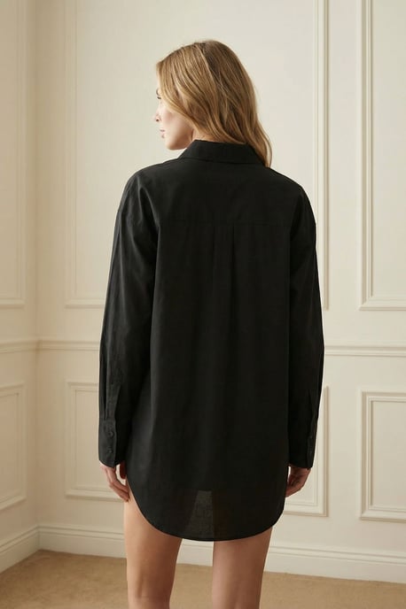 Oversized Langarmshirt aus Baumwolle mit Tasche - Image 3