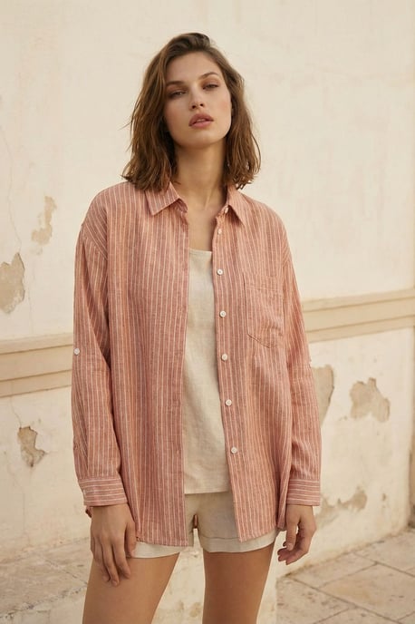 Übergroßes gestreiftes Button-Up Hemd - Image 2
