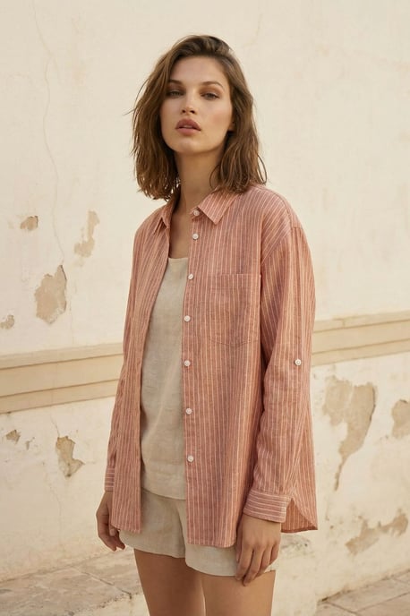 Übergroßes gestreiftes Button-Up Hemd - Image 3
