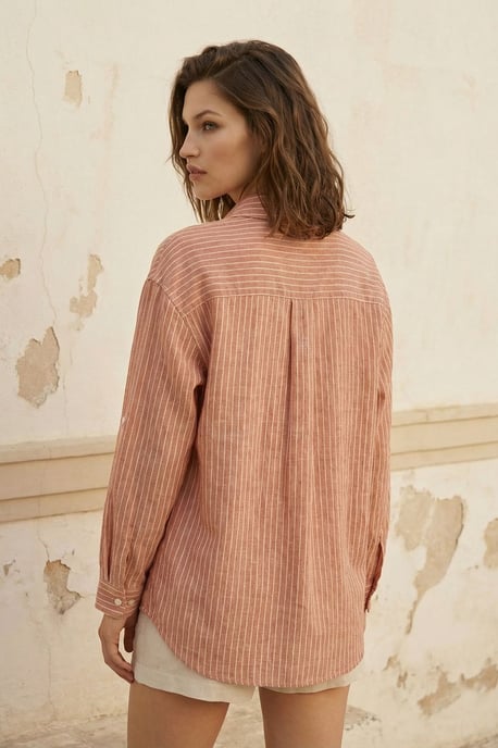 Übergroßes gestreiftes Button-Up Hemd - Image 4
