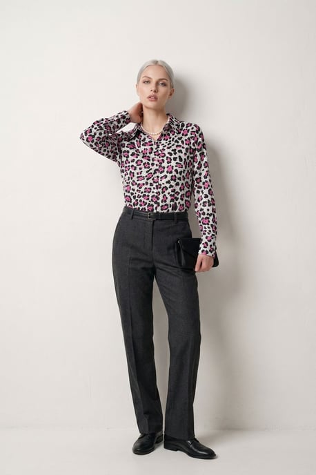Leopardenmuster Langarmhemd mit Knopfleiste - Image 2