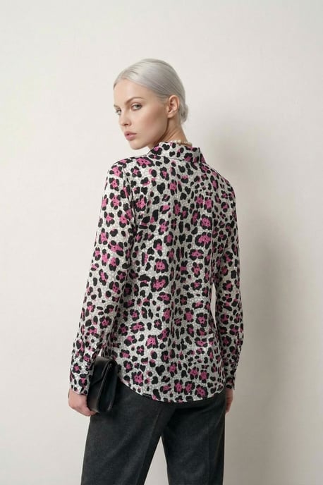 Leopardenmuster Langarmhemd mit Knopfleiste - Image 4