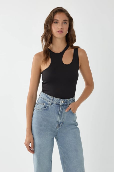 Asymmetrisches Kragen-Crop-Top - Image 2
