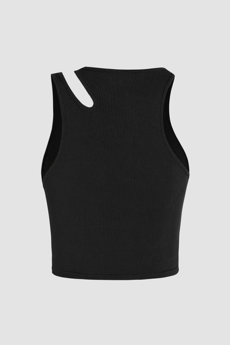 Asymmetrisches Kragen-Crop-Top - Image 3