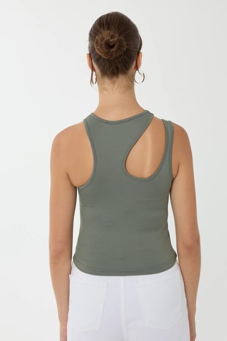 Asymmetrisches Kragen-Crop-Top - Image 5