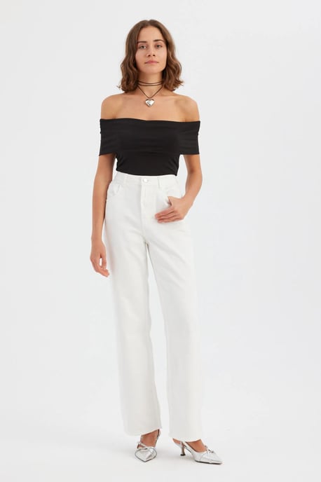 Schulterfreies Raffung Bodycon Crop Top - Image 2