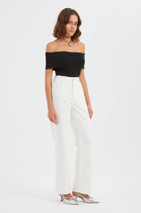 Schulterfreies Raffung Bodycon Crop Top - Image 3