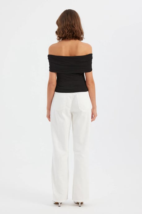 Schulterfreies Raffung Bodycon Crop Top - Image 6