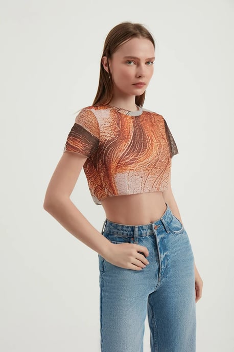 Abstract Tüll-Crop-Top - Image 2